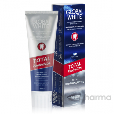 Global white зубная паста "Максимальная защита" витаминизированная 100 мл