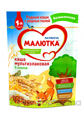 Малютка каша безмолочная 5 злаков 6 мес Малютка каша безмолочная 5 злаков 6 мес