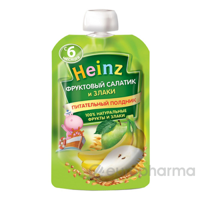 Heinz пюре фруктовый салатик и злаки пауч 90 г