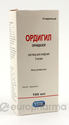Ордигил 5 мг/мл, 100 мл, р-р д/и Ордигил 5 мг/мл, 100 мл, р-р д/и