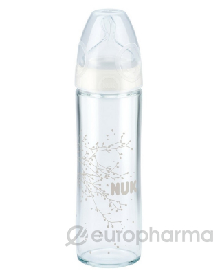 Nuk бутылочка стекло New Classik с силиконовой соской (р1) соска FC+ 240 мл