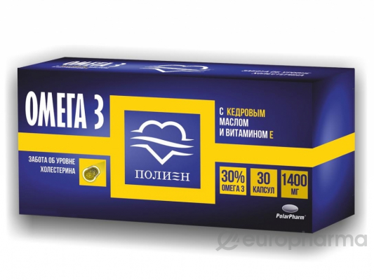 Омега-3 30% "Полиен" с кедровым маслом и витамином Е №30 капс Омега-3 30% "Полиен" с кедровым маслом и витамином Е №30 капс