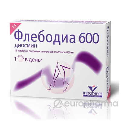 Флебодиа 600 мг, №15, табл. Флебодиа 600 мг, №15, табл.
