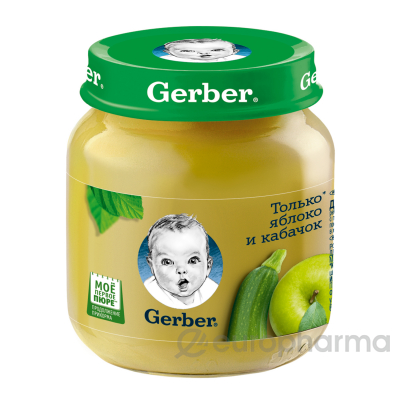 Gerber пюре кабачок, яблоко детское 130 г