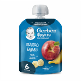 Gerber пюре яблоко банан для детей с 6 месяцев 90 г