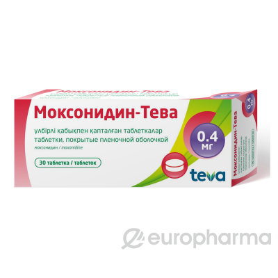 Моксонидин Тева 0,4 мг № 30 табл п/плён оболоч