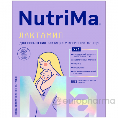 NutriMa питание Лактамил на молочной основе для повышения лактации и у кормящих женщин 350 г