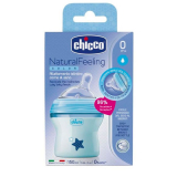 Chicco Бутылочка для кормления Natural Feeling  силикон 150 ml 0м+, голубая