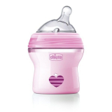 Chicco Бутылочка для кормления Natural Feeling  силикон 150 ml 0м+, розовая