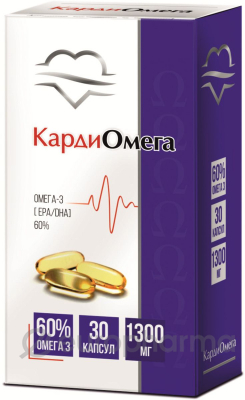 Омега-3 60% КардиОмега 1300 мг №30,капс Омега-3 60% КардиОмега 1300 мг №30,капс