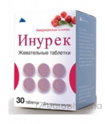 Инурек 60 мг №30 жеват.табл Инурек 60 мг №30 жеват.табл