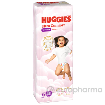 Huggies трусики 6 (16-22 кг) для девочек № 44 шт