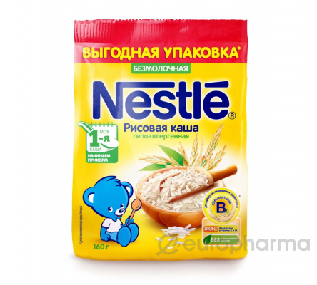 Каша Nestle рисовая безмолочная гипоаллергенная 160г м/у (4606272040049)