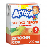 Сок детский с мякотью "Агуша" 0,2л Яблоко
