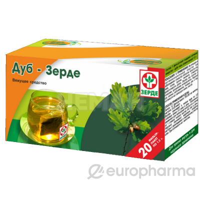 Дуб кора Зерде 1,5 г. №20, фито чай Дуб кора Зерде 1,5 г. №20, фито чай