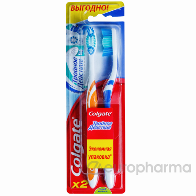 Зубная щетка Colgate тройное действие 1+1 Зубная щетка Colgate тройное действие 1+1