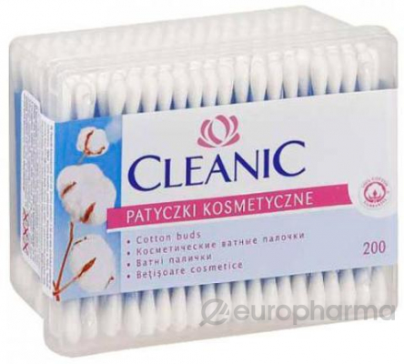 CLEANIC Палочки ватные прямоугольные косметические №200 CLEANIC Палочки ватные прямоугольные косметические №200