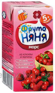 Фрутоняня 0,5 л. Морс из клюквы, черники и вишни для п.д.р. Фрутоняня 0,5 л. Морс из клюквы, черники и вишни для п.д.р.