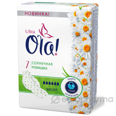 OLA Ultra Night прокладки "Солнечная ромашка" 7 шт OLA Ultra Night прокладки "Солнечная ромашка" 7 шт