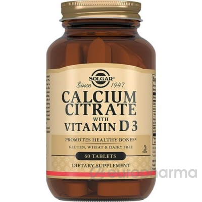 Solgar Цитрат Кальция с витамином Д3 №60 табл