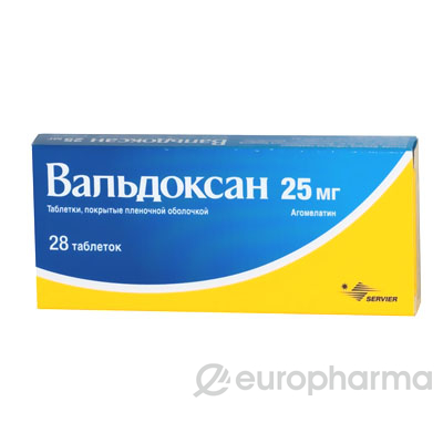 Вальдоксан 25 мг, №28, табл.