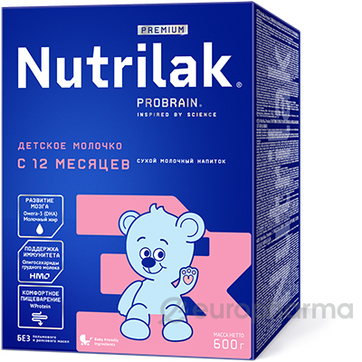 Nutrilak смесь Premium 3 молочный сухой для детей с 12 месяцев 600 г