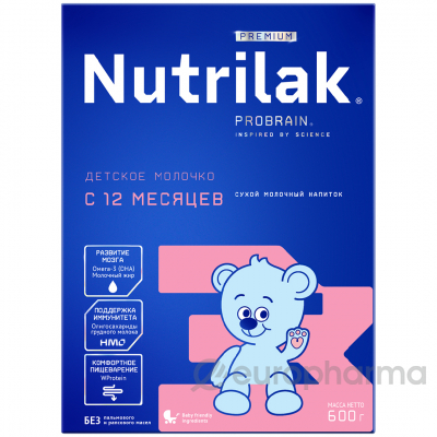 Nutrilak смесь Premium 3 молочный сухой для детей с 12 месяцев 600 г