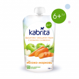Kabrita Фруктовое пюре с козьими сливками "Яблоко-Морковь" 6+ 100гр