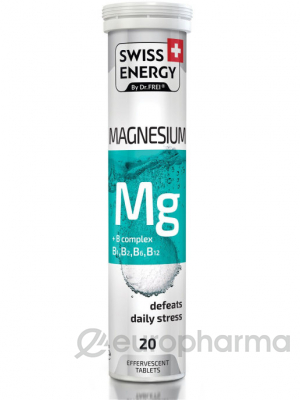Витамин Swiss+energi Магнезиум В1,В2,В6,В12 №20 табл
