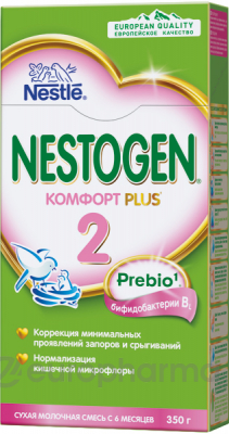 Смесь Nestogen 2 Комфорт Plus с пребиотиками и пробиотиками 6 месяцев 350 гр