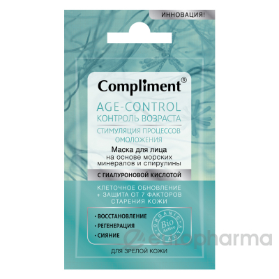 Compliment маска age-control для лица на основе морских минералов и спирулины 7 мл
