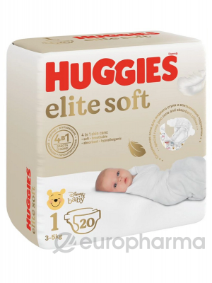 Huggies подгузники Elite Soft 1 (3-5 кг) № 20 шт