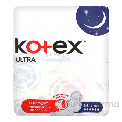 Kotex прокладки Ultra ночные гигиенические № 24 шт