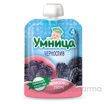 Умница пюре чернослив фруктовое для детей с 4 месяцев 80 гр