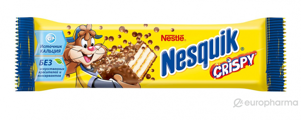 Nestle конфета Nesquik Crispy с хрустящей вафлей 22 г