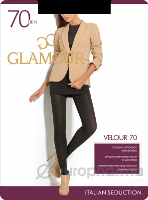 Glamour колготки Velour 70Den Nero женские 2S