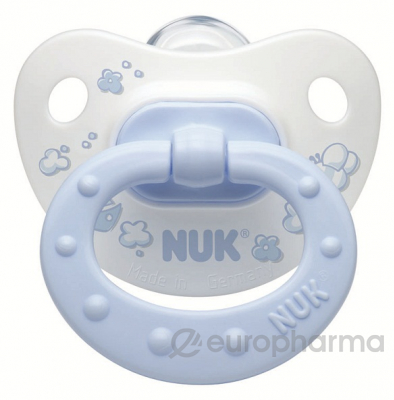 Nuk пустышка Baby$Blue Classik для детей от 6 до18 месяцев силиконовая голубая
