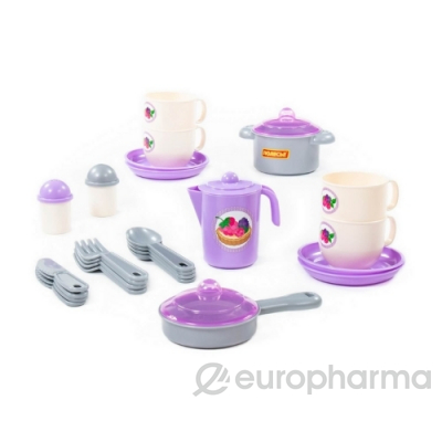 Полесье набор детской посуды "Хозяюшка" на 4 персоны (V2) (28 элементов) (в сеточке) 80134