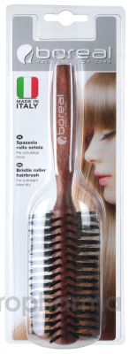 Boreal роликовая расческа для волос big деревянная ручка усиленная щетина