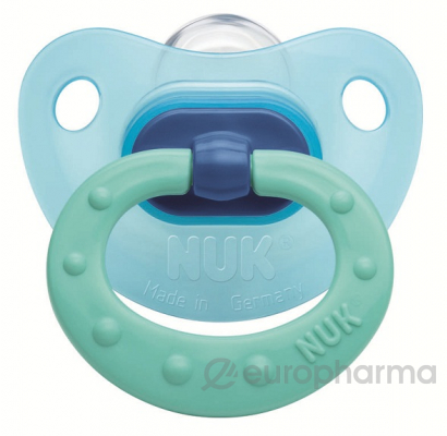 Nuk соска Fashion для детей от 6 до18 месяцев силиконовая голубая