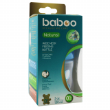 Baboo бутылочка Natural с широким горлышком с 0 месяцев 130 мл голубая