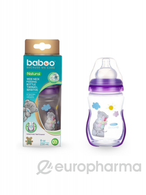 Baboo бутылочка Natural термочувствительная с широким горлышком с 3 месяцев 230 мл