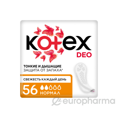 Kotex прокладки Deo Normal ежедневные № 56 шт