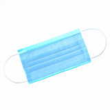 Маска трехслойная на резинке голубого цвета (Mega Pharma)