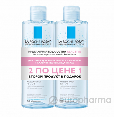La Roche-Posay ПРОМО Мицеллярная вода ULTRA для чувствительной кожи 400 мл+400мл