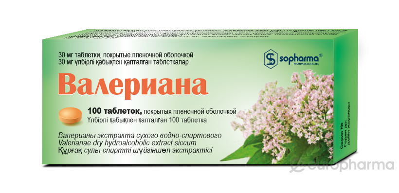 Валериана 30 мг № 100 табл п/плён оболоч