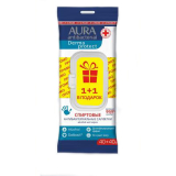 Aura влажные салфетки  Derma Protect спиртовые ПРОМО big-pack с крышкой 40+40шт  антибактериальные