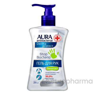 Aura антибактериальный Derma Protect изопропиловый спирт для рук 250 мл