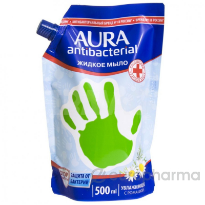 Aura FAMILY Жидкое мыло семейное дой-пак 500+500мл антибактериальные