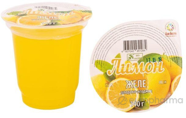 Здоровое питание желе плодово-ягодное Лимон 140 г